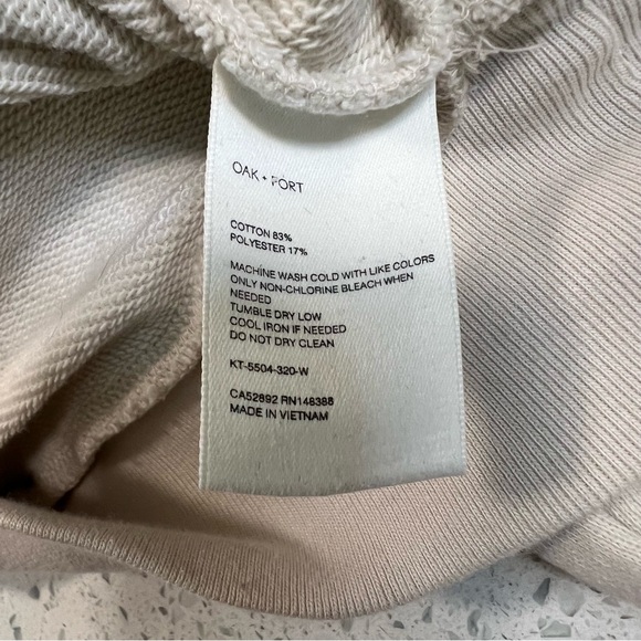 OAK + FORT Cream Crop Hoodie Hooded Sweatshirt Size XS | Super soft, Relaxed Fit - Picture 7 of 11